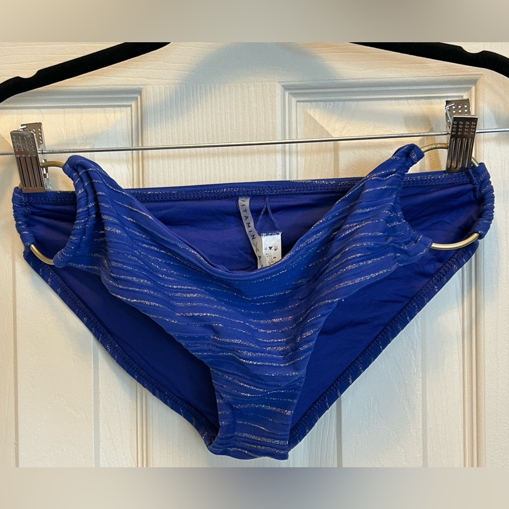 Vitamin A Sexy Bikini Bottom Metallic Shimmer Summer Bathing Swim Suit Beach S